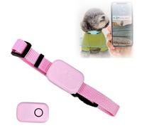 Générique Collier GPS Chat,Collier Traceur GPS pour Chat et Chien,Localisation en Temps Réel sans Abonnement,Compatible iOS/Android,Étanche IP67,Batterie Longue Durée CR2032 (Rose, Grande Taille)