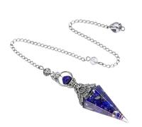 Générique Collier hexagonal de pierres précieuses, pendentif à pointe