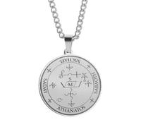 Générique collier homme, 7 pendentifs ronds Cercle magique Archange Gabriel Collier Pendentifs vintage Accessoires de bijoux