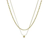 Générique collier homme argent，Collier de dames à double couche de Vent Glacial Vent Froid Haut Sens
