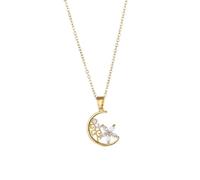 Générique collier homme argent，Collier pendentif de conte de fées de la star de la mode coréenne pour femmes bijoux en doux, chaîne de cou en cristal en zircon, bijoux