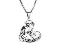 Générique collier homme argent，Collier pendentif Trinity Celtic Knot, Witchcraft Sister Knot, collier de Lune pour femmes, hommes, bijoux porte-bonheur irlandais, cadeaux