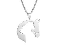 Générique collier homme, collier exquis simple en forme de tête de cheval creuse, bijoux mode hip-hop masculin et féminin