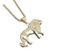 Générique collier homme, collier pendentif en lion africain plaqué style punk classique, bijoux hip hop motard masculins