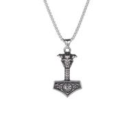 Générique collier homme, collier pendentif N Viking Rune Celtic Wolf Wolf Hammer Collier Personnalité hip hop pour hommes Pendentifs en forme de marteau Bijoux Accessoire mode