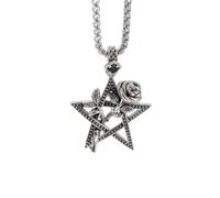 Générique collier homme, pentagramme étoile de David Rose Wrap collier pendentif Cadeaux souvenirs hommes, femmes, couple Mode Bijoux décontractés de rue