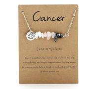 Générique Collier Horoscope pour Femme,Collier en Cristal de Forme Irrégulière,Collier Porte-Bonheur,Amulette,Constellation,Cadeau pour Fille,Anniversaire,Noël,Cancer