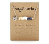 Générique Collier Horoscope pour Femme,Collier en Cristal de Forme Irrégulière,Collier Porte-Bonheur,Amulette,Constellation,Cadeau pour Fille,Anniversaire,Noël,Sagittaire