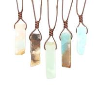 Générique Collier irrégulier plat et long tissé avec pierres d'améthyste, d'agate rouge et d'oeil de tigre - Bijoux en pierres précieuses de sept couleurs(Amazon(single))