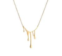 Générique Collier liquide brillant populaire avec pendentif irrégulier en lave plaquée or