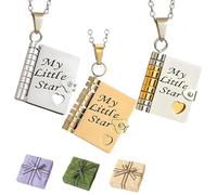 Générique Collier Livre My Little Star, Colliers Livres Ajustables et Ouvrables, Drôle et Chaleureux pour votre Fille, Un Amour Infini, pour les Occasions Spéciales (3Pièce)