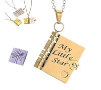 Générique Collier Livre My Little Star, Colliers Livres Ajustables et Ouvrables, Drôle et Chaleureux pour votre Fille, Un Amour Infini, pour les Occasions Spéciales (#3)