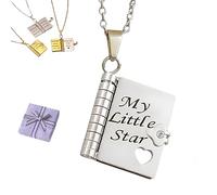 Générique Collier Livre My Little Star, Colliers Livres Ajustables et Ouvrables, Drôle et Chaleureux pour votre Fille, Un Amour Infini, pour les Occasions Spéciales (#1)
