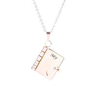 Générique Collier livre - Pendentif réglable en or avec bijoux personnalisés, chaîne réglable au design élégant pour fille, fils, famille, anniversaires, fêtes, vacances, usage quotidien, multicolore