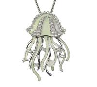 Générique Collier Méduse Lumineux Et Brillant, Pendentif En Perles D'Animaux Marins Avec Étoile, Bijoux D'Halloween Phosphorescents Pour Femmes, Hommes, Amis, Amoureux Des Animaux, Vert