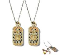 Générique Collier Mini Tarot, Pendentif Cartes de Tarot Mini, Pendentif Cage en Laiton Antique Coloré avec les 22 Arcanes Majeurs, Bijou Spirituel pour Femme, pour Débutantes et Amoureuses (2Pcs)