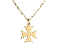 Générique Collier minimaliste en or en croix de Malte collier pendentif médiéval de foi