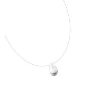Générique Collier moderne en alliage blanc avec breloque en forme de larme délicate, accessoire polyvalent pour tenues formelles ou décontractées, bijoux de minimalistes, cadeaux, accessoire élégant
