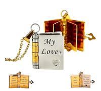 Générique Collier « Mon livre d'amour », « À ma femme », avec 6 pages d'informations gravées, pendentif multicouche ouvrable en forme de livre, collier « Mon amour », cadeau pour femme (Mixed Color)