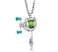 Générique Collier Moulinet De Pêche, Chaine De Moulinet Avec Pendentif Poisson, Bijou De Pêcheur, Cadeau Amusant Pour Homme, Papa Ou Petit Ami