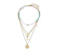 Générique Collier Multi Couches Original pour Femme avec Pendentif Fleur Ras Cou Élégant pour Fille Style Unique