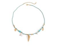 Générique Collier multifonctionnel avec pendentif en perles et coquillages, breloque en acier inoxydable, cordon tressé, chaîne de clavicule, corde colorée, collier de coquillages et de perles