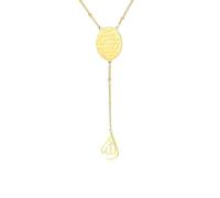 Générique Collier ovale Ayatul Kursi pour femmes colliers en goutte d’eau Coran arabe colliers pendentifs calligraphies