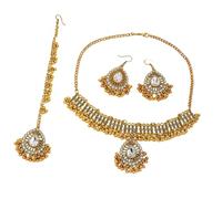 Générique Collier pendentif à la mode avec cristaux accentués, décoration de tête et boucles d ' oreilles pour événements spéciaux, accessoires de fête formelle pour femmes