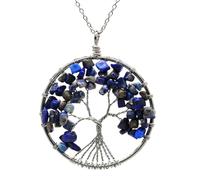 Générique Collier pendentif Arbre de Vie Arbre de Vie Lucky Better 7 Chakras Couleur Sagesse Perles de cristal Naturelles Bijoux à Corde Cadeau Bijoux Faits Mains (style4)