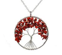 Générique Collier pendentif Arbre de Vie Arbre de Vie Lucky Better 7 Chakras Couleur Sagesse Perles de cristal Naturelles Bijoux à Corde Cadeau Bijoux Faits Mains (style7)