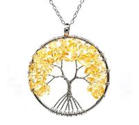 Générique Collier pendentif Arbre de Vie Arbre de Vie Lucky Better 7 Chakras Couleur Sagesse Perles de cristal Naturelles Bijoux à Corde Cadeau Bijoux Faits Mains (style5)