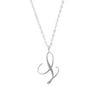 Générique Collier Pendentif Argent Dames Clavicule Classique Lettre 26 Chaîne Initiales Anglais Maison DIY Collier de Serrage (L, One Size)