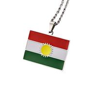 Générique Collier pendentif avec carte du Kurdistan Colliers avec drapeau du Kurdistan pour femmes Bijoux de la région kurde (D)