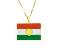 Générique Collier pendentif avec carte du Kurdistan Colliers avec drapeau du Kurdistan pour femmes Bijoux de la région kurde (C)