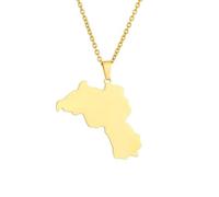 Générique Collier pendentif avec carte du Kurdistan Colliers avec drapeau du Kurdistan pour femmes Bijoux de la région kurde (E)