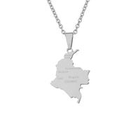 Générique Collier pendentif carte de la Colombie Collier carte du drapeau colombien pour femmes Bijoux colombiens (F)