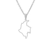 Générique Collier pendentif carte de la Colombie Collier carte du drapeau colombien pour femmes Bijoux colombiens (D)