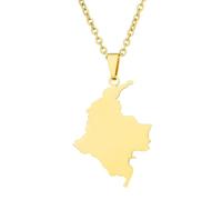 Générique Collier pendentif carte de la Colombie Collier carte du drapeau colombien pour femmes Bijoux colombiens (G)