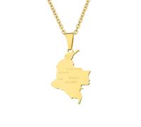 Générique Collier pendentif carte de la Colombie Collier carte du drapeau colombien pour femmes Bijoux colombiens (E)