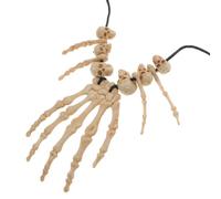 Générique Collier Pendentif Crâne et Os de Main en Résine, Style Vintage | Accessoire Squelette Beige, Bijou Gothique Délicat et Mystérieux, Confortable à Porter pour Déguisement, Fête Costumée
