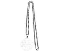 Générique Collier pendentif croix de Jérusalem pour hommes : femmes Amulette de prière de prière couleur or argentée