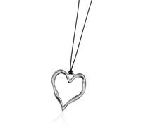 Générique Collier pendentif d ' amour pour femmes, modèles accrocheurs, polyvalent, grand collier en alliage en forme de cœur