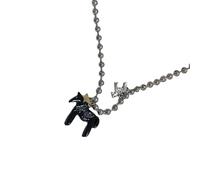 Générique Collier pendentif d ' inspiration équine moderne, chaîne en alliage léger, bijoux polyvalents, pour dames, collier à breloque cheval en alliage