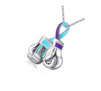 Générique Collier pendentif de boxe en ruban rose, conception légère et confortable pour les Occasions décontractées ou formelles, chaîne de clavicule d ' encouragement