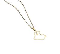 Générique Collier pendentif de la carte de l’Irak couleur or/couleur argentée bijoux d’anniversaire ethnique pour filles