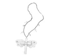 Générique Collier pendentif démons ailés et crucifix en alliage esthétique foncé unique, chaîne de pull réglable pour filles à la mode, crâne et bijoux de rencontre
