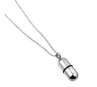 Générique Collier Pendentif D'identification en Forme de Pilule, Argent