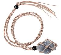 Générique Collier Pendentif En Cristal De Pierre Naturelle Pour Femmes Et Hommes, Orné De Cristaux Bruts Naturels Irréguliers. Cordon Ajustable En Forme De Labradorite Tissée À La Main.