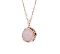 Générique Collier Pendentif en Cristal Naturel pour Femmes et Hommes|Breloque en Pierre Précieuse Ronde Avec Chaîne de Pull en Or Rose,Amulette Chork,Bijoux Cadeaux pour Filles,Quartz Rose