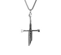 Générique Collier pendentif en croix pour hommes et femmes, punk rétro, épée brisée, breloque cyclable, bijoux moto
